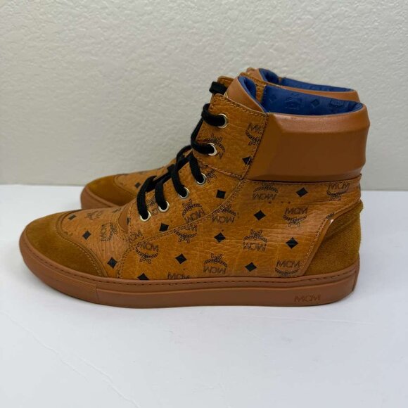 Mens MCM High-Top Visetos Cognac E.U. Size 43 U.S. Size 10.5 main image 8
